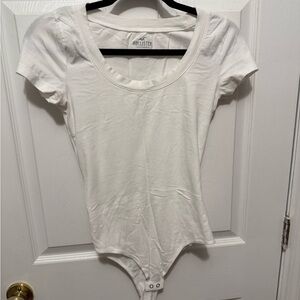 Hollister White Flutter Sleeve Bodysuit